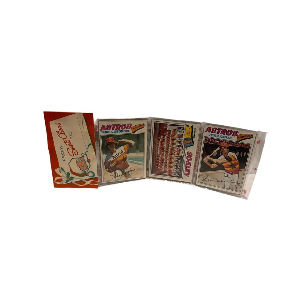 1977 Topps Baseball Unopened Holiday Pack Houston Astros Team Panel